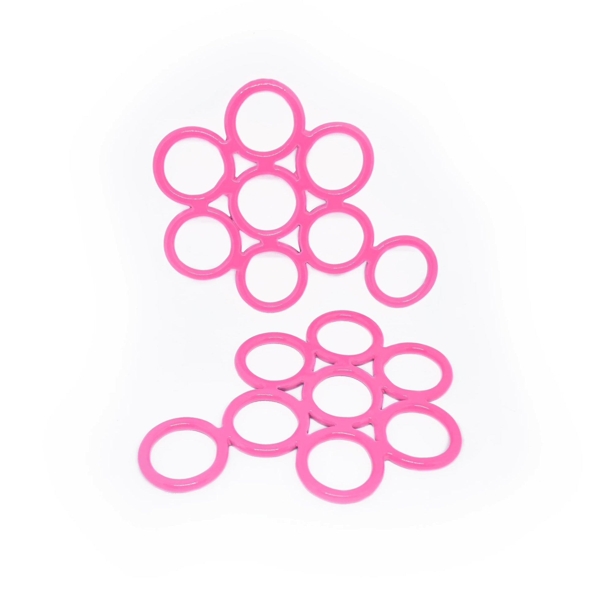 Flower hackamore shank cheekpieces pair in pink and standard, longer style