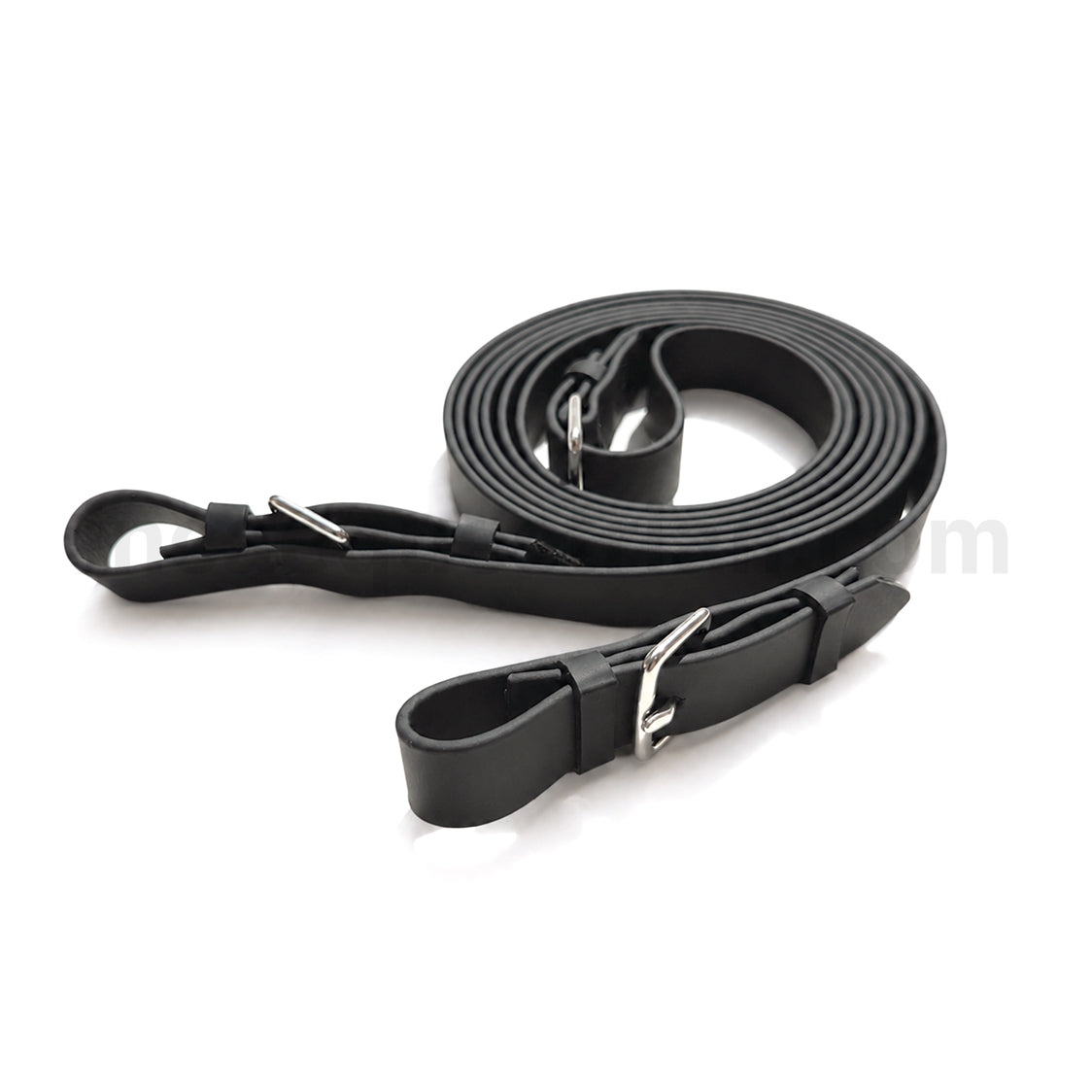 Buckle-ended plain BioThane reins for bridles, with secure buckles and a smart plain finish, from Inca Equestrian